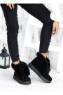 Черевики короткі жіночі замша чорні LORO 7551-28