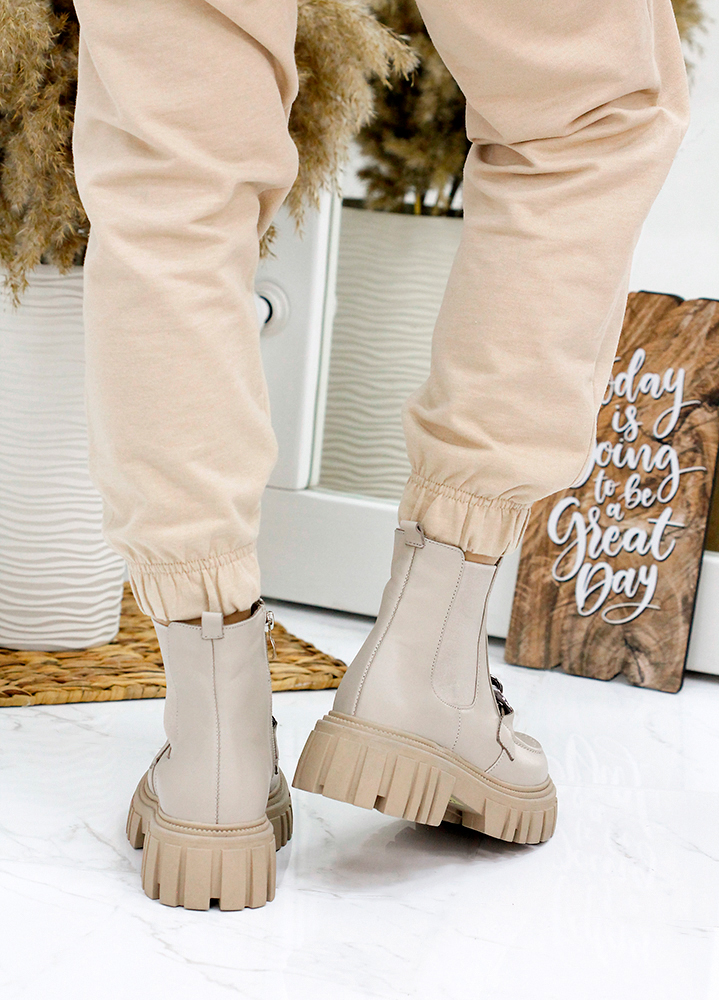 Ботинки женские кожаные бежевые 7872-28