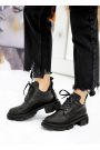 Ботинки короткие женские кожаные черные 8055-28