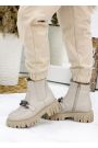 Ботинки женские кожаные бежевые 7872-28