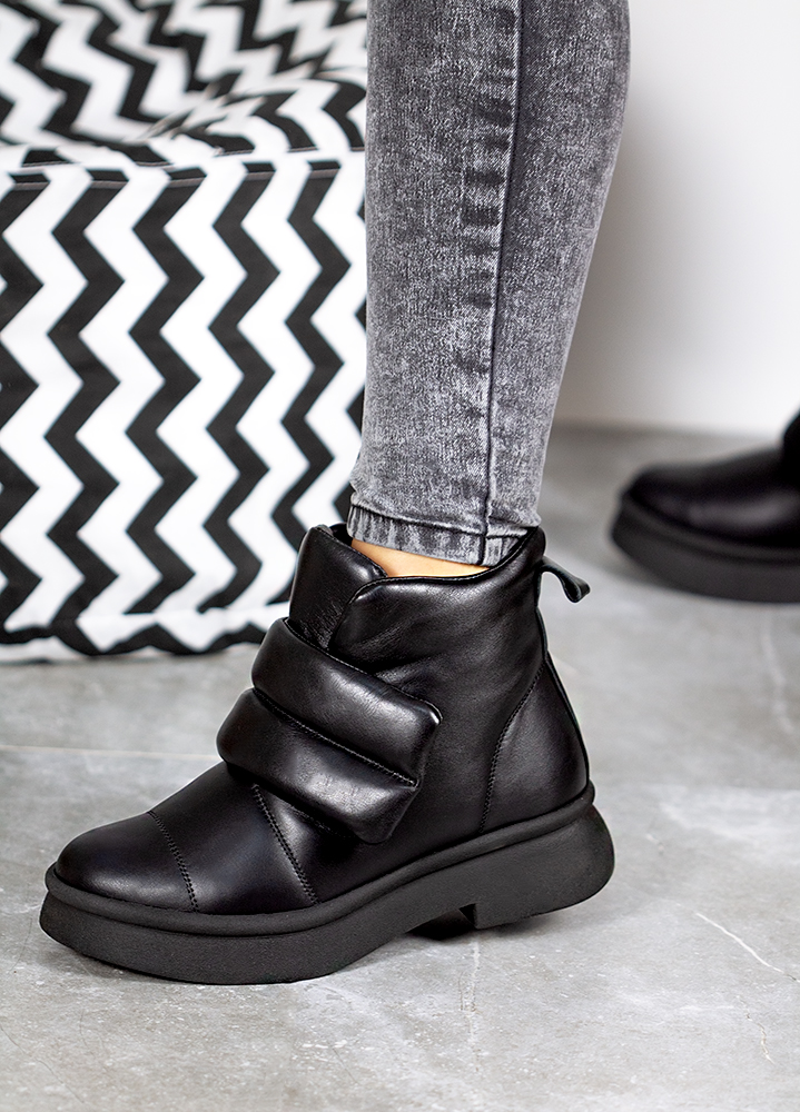 Ботинки женские кожаные черные 8076-28