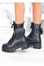 Ботинки женские кожаные черные с кошельком 7557-28