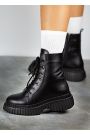 Ботинки берцы женские кожаные черные 8046-28