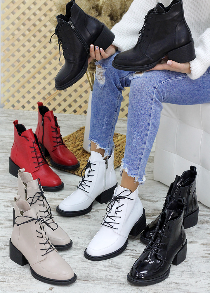 Ботинки ботильоны женские кожаные пудра Lolita 7609-28