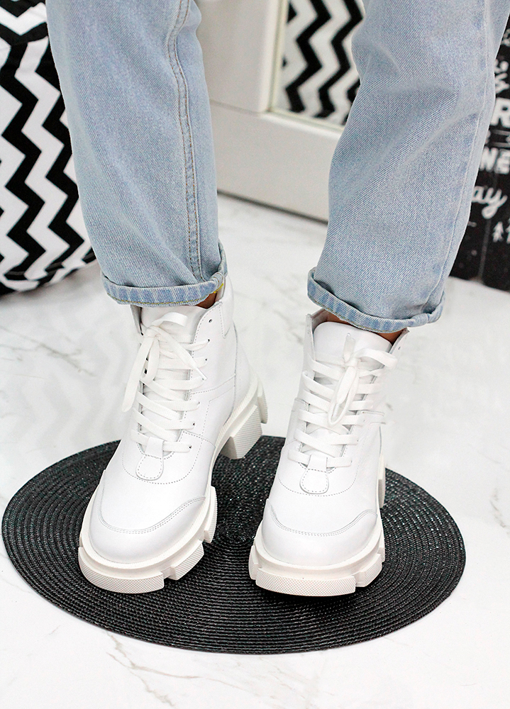 Черевики жіночі шкіряні білі 7885-28