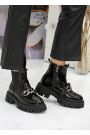 Ботинки женские кожаные черные лаковые 7852-28