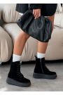 Черевики жіночі замшеві чорні на платформі 8230-28