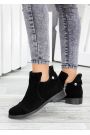 Ботинки короткие женские замшевые черные 7240-28