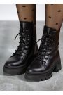 Ботинки берцы женские кожаные черные 8024-28