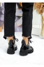 Ботинки короткие женские лак кожа черные 8062-28