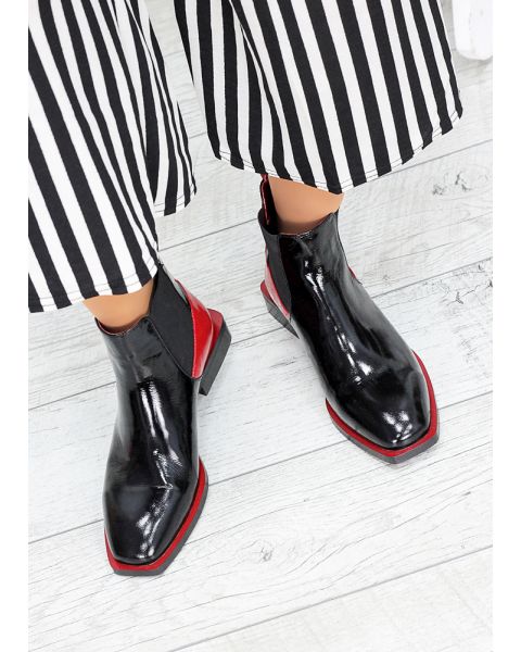 Ботинки челси женские лак кожа Red 7545-28