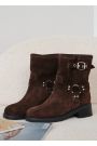 Ботинки женские замшевые brown с ремешками 8441-28