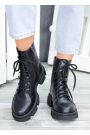 Ботинки берцы женские кожаные черные 7454-28