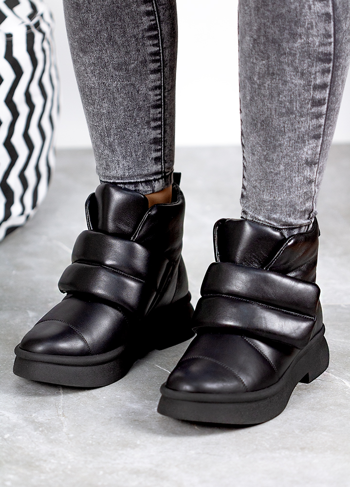 Ботинки женские кожаные черные 8076-28