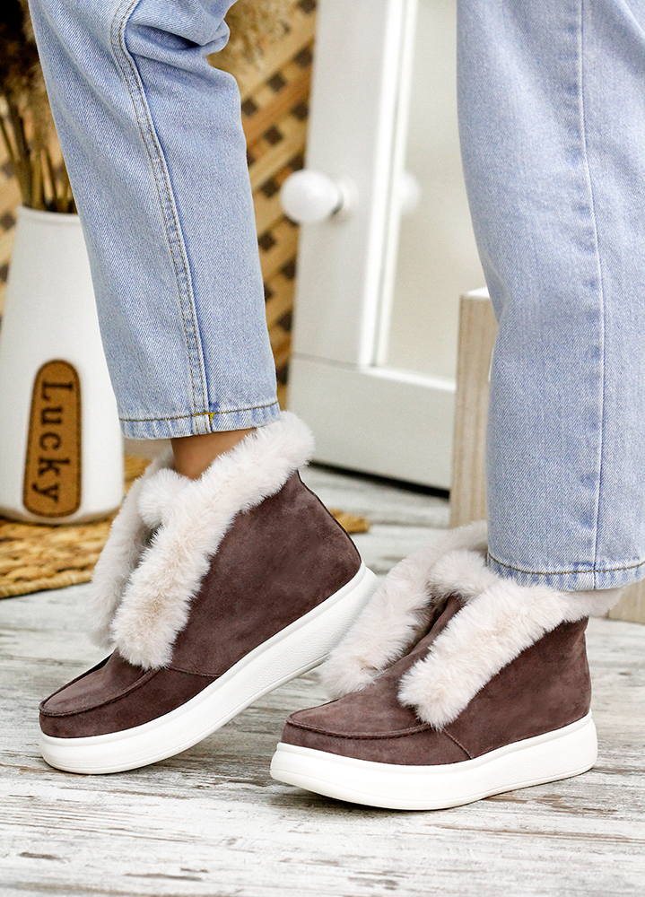 Черевики короткі жіночі замша brown LORO 7815-28