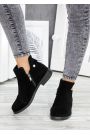 Ботинки короткие женские замшевые черные 7240-28