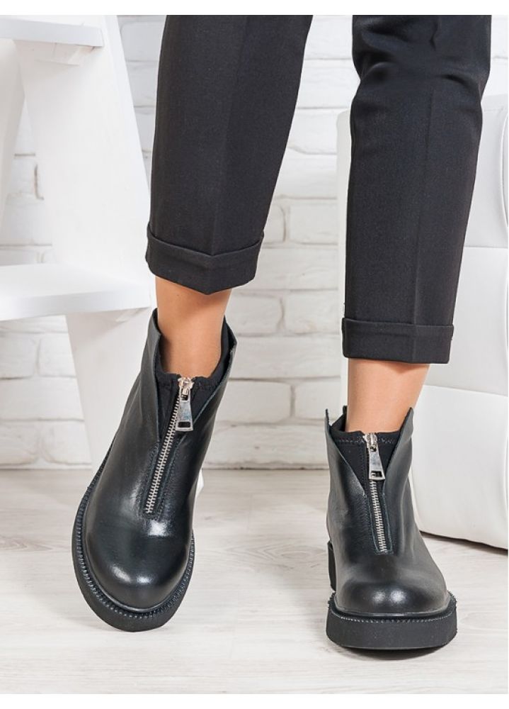 Черевики жіночі шкіряні чорні Ameno 6697-28