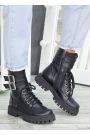 Черевики жіночі шкіряні чорні з пряжками 7456-28