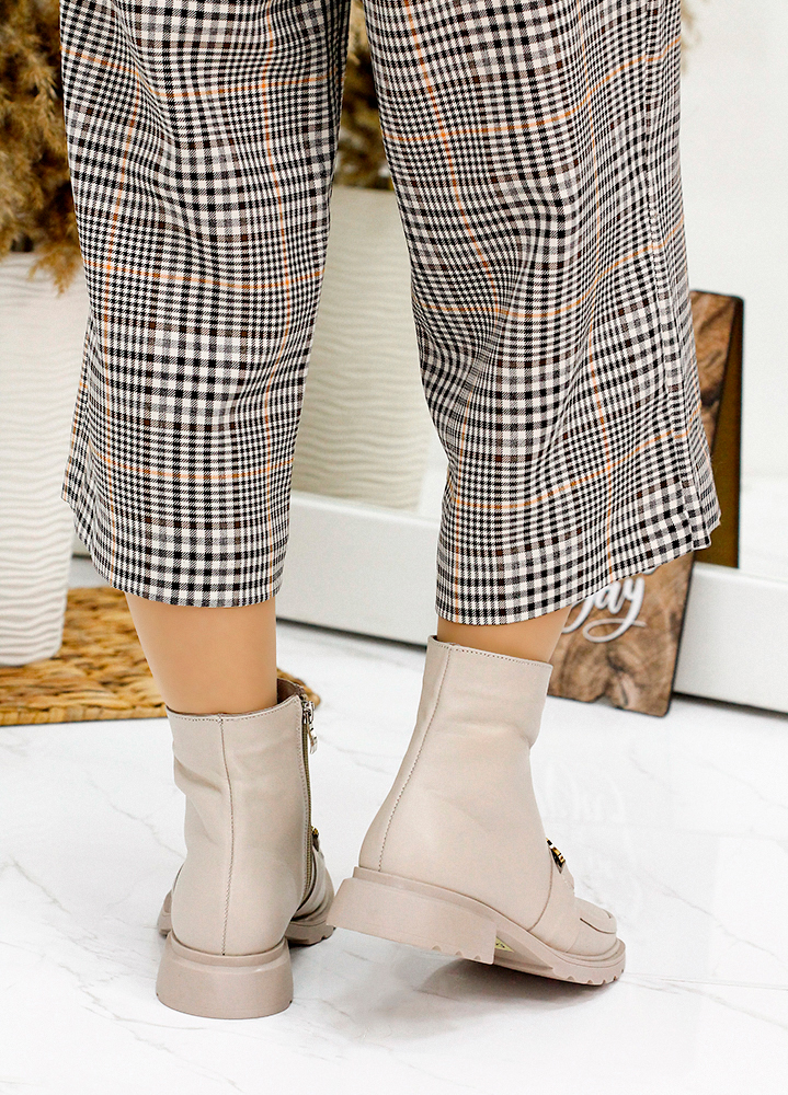 Ботинки женские кожаные бежевые 7876-28