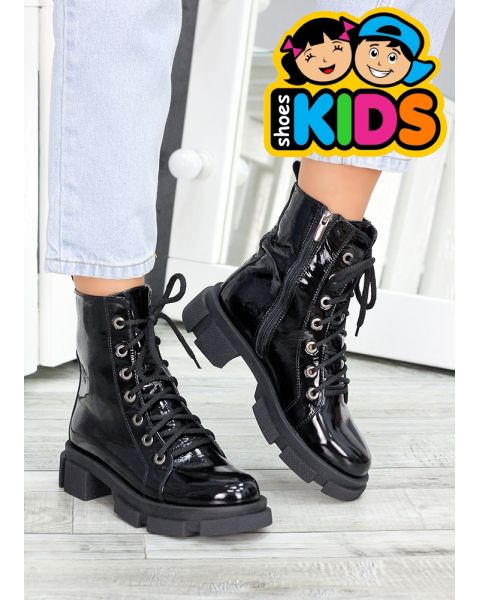 Берцы для подростка лак-кожа 7891-28