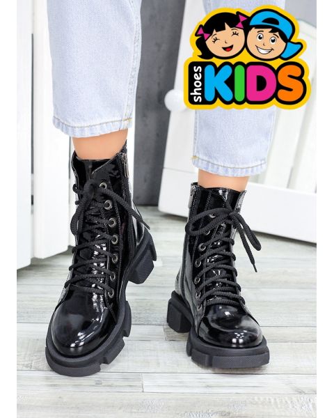 Берцы для подростка лак-кожа 7891-28