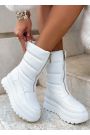 Черевики дутики жіночі шкіряні білі 8077-28