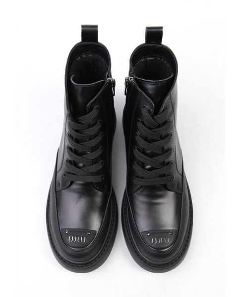 Ботинки женские натуральная кожа черные 8528-28