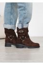 Ботинки женские замшевые brown с ремешками 8441-28
