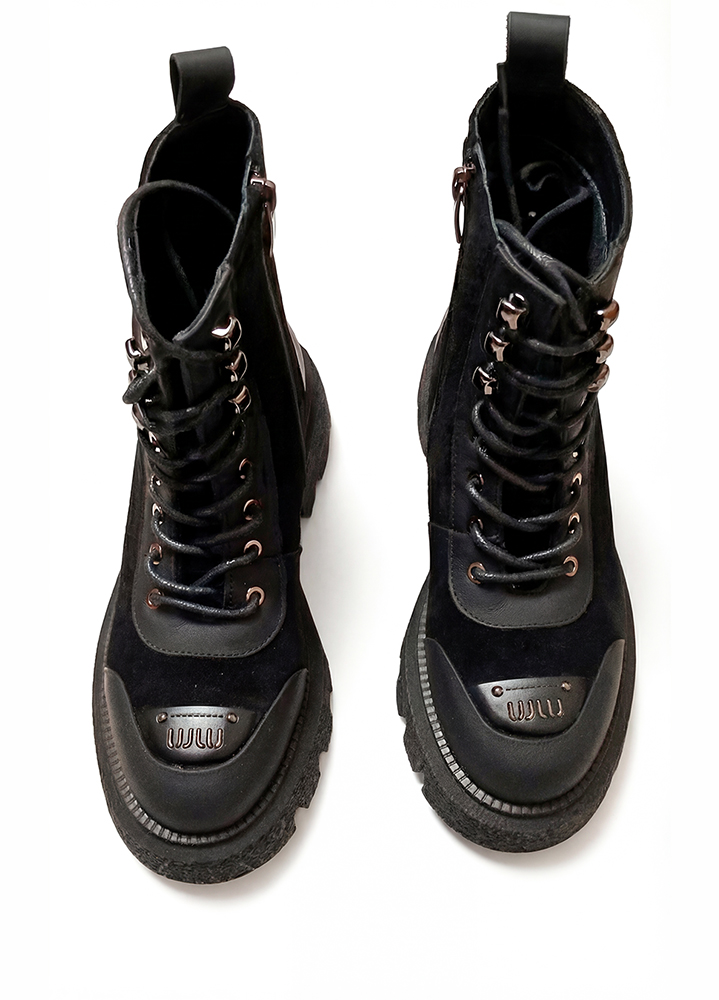 Черевики берці жіночі шкіряні чорні 8583-28