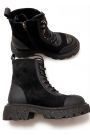 Черевики берці жіночі шкіряні чорні 8583-28