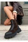 Ботинки берцы женские кожаные коричневые 8584-28