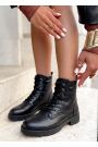 Ботинки берцы женские кожаные черные 8585-28