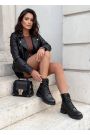 Ботинки берцы женские кожаные черные 8585-28