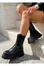 Ботинки женские кожаные черные на платформе 8587-28