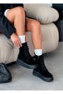 Черевики жіночі замшеві чорні на платформі 8230-28