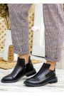 Ботинки короткие женские кожаные черные 7820-28