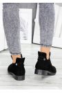 Ботинки короткие женские замшевые черные 7240-28