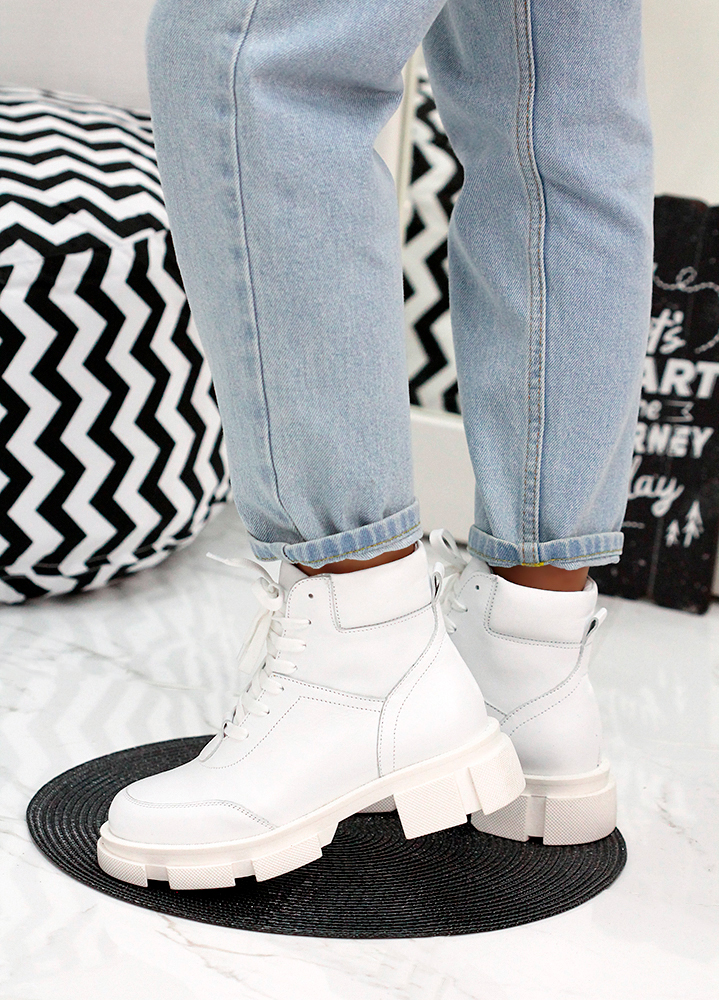 Черевики жіночі шкіряні білі 7885-28