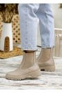 Черевики жіночі шкіряні бежеві з резинкою7803-28