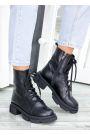 Ботинки берцы женские кожаные черные 7454-28