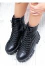 Ботинки женские кожаные черные с кошельком 7557-28