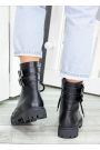 Черевики жіночі шкіряні чорні з пряжками 7456-28