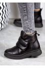 Ботинки женские кожаные черные 8076-28