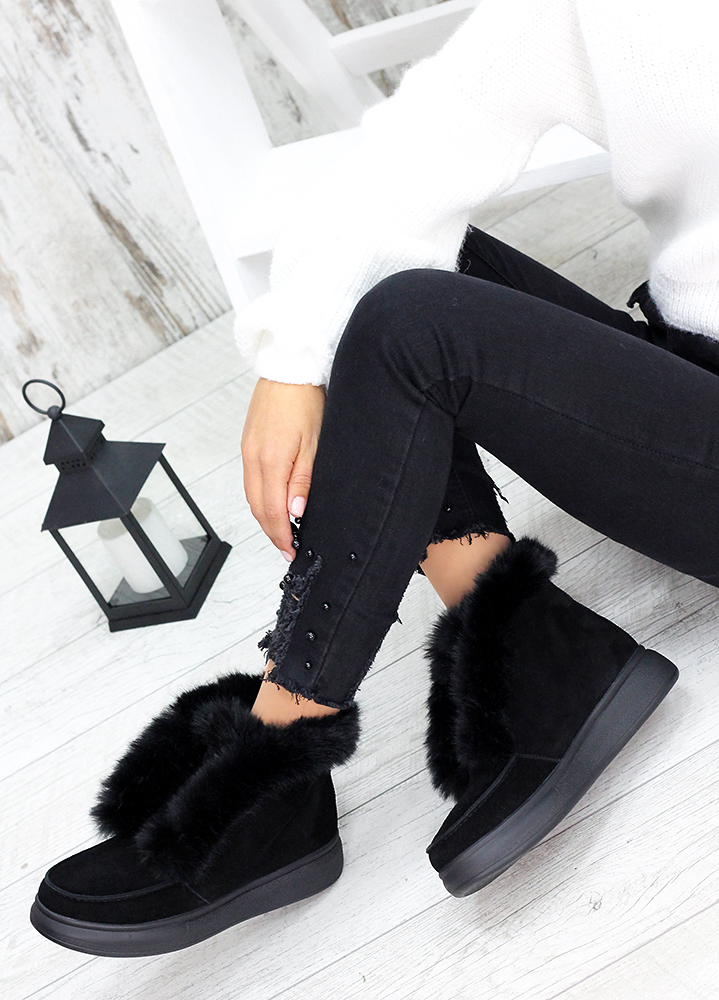 Черевики короткі жіночі замша чорні LORO 7551-28