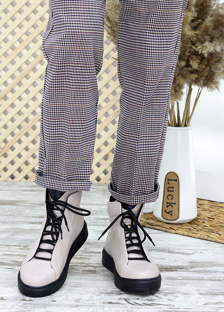 Ботинки женские кожаные бежевые Ultimatum 7656-28