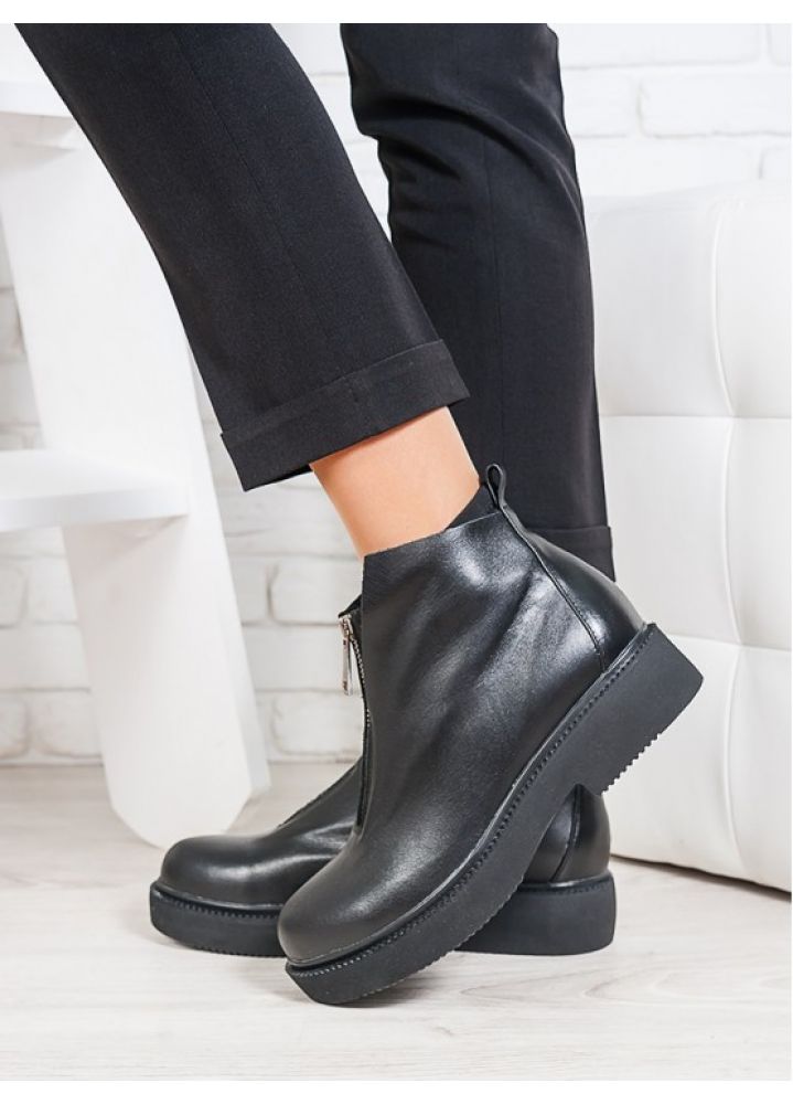 Черевики жіночі шкіряні чорні Ameno 6697-28