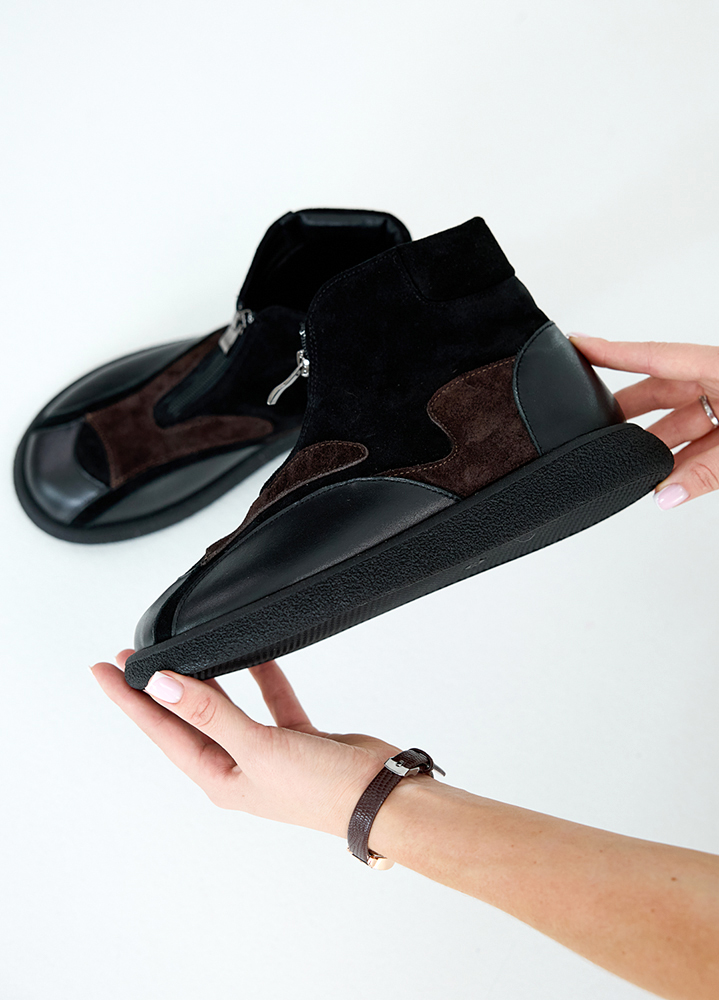 Черевики Barefoot жіночі шкіряні коричневі 8540-28