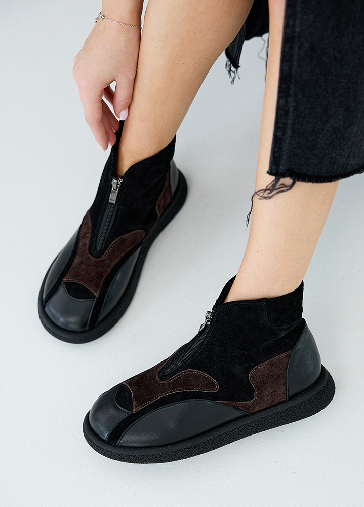 Черевики Barefoot жіночі шкіряні коричневі 8540-28