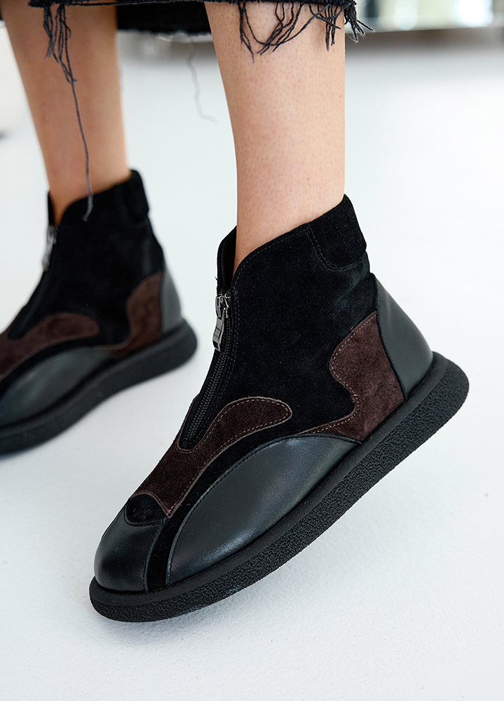 Черевики Barefoot жіночі шкіряні коричневі 8540-28