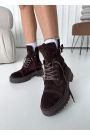 Черевики берці жіночі замша brown з пряжкою 8545-28